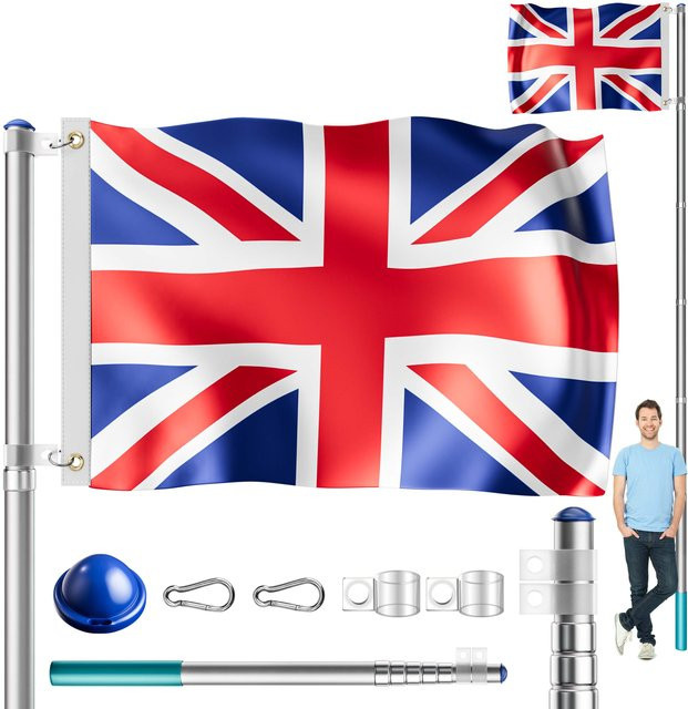 Aluminium Fahnenmast 630 cm inklusive England/UK-Flagge - Bild 1