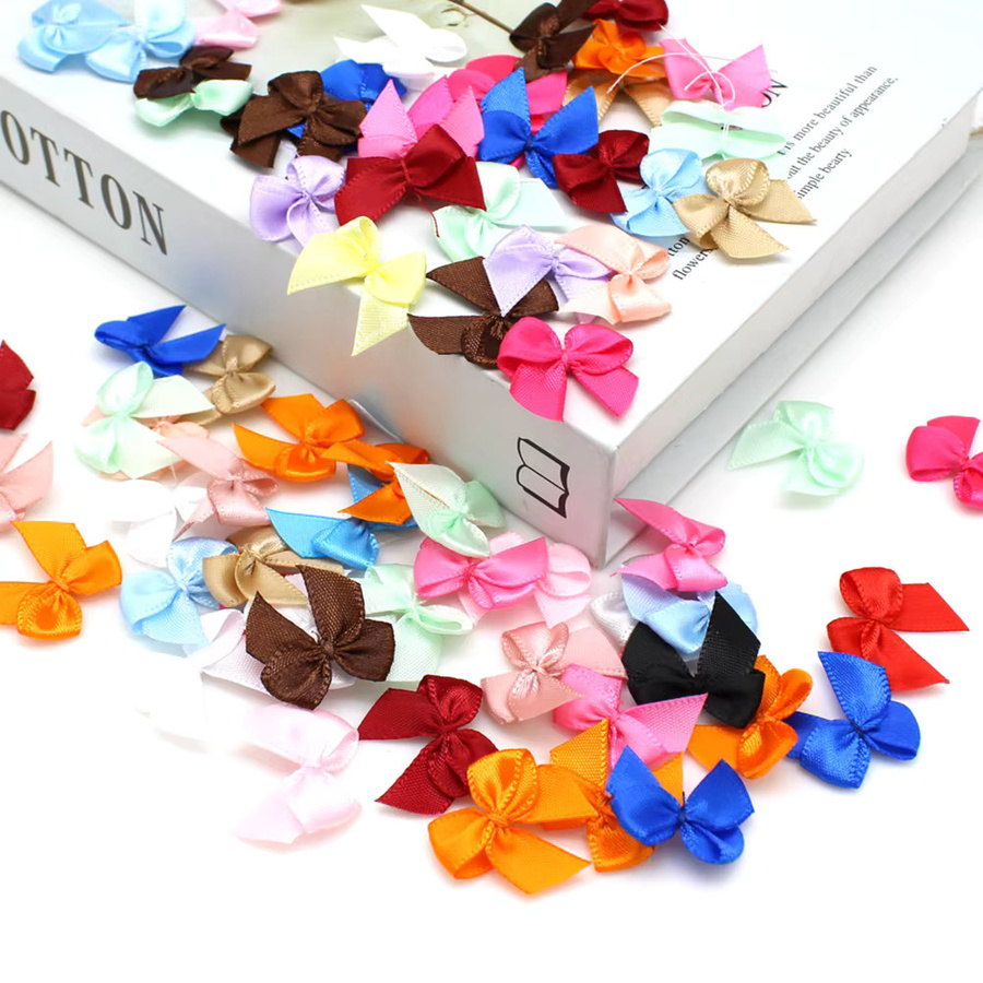 Bunte Dacron Band Bögen für DIY Handarbeit und Party Dekoration, 50-100 Stück pro Packung, Größe: 2 x 2,5 cm, Mehrfarbig - Bild 4