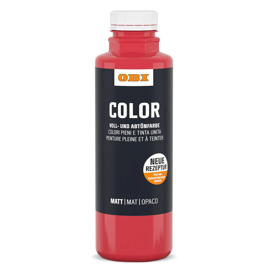 OBI Color Voll- und Abtönfarbe Rot, wasserbasierte Dispersionsfarbe, 500 ml - Bild 2
