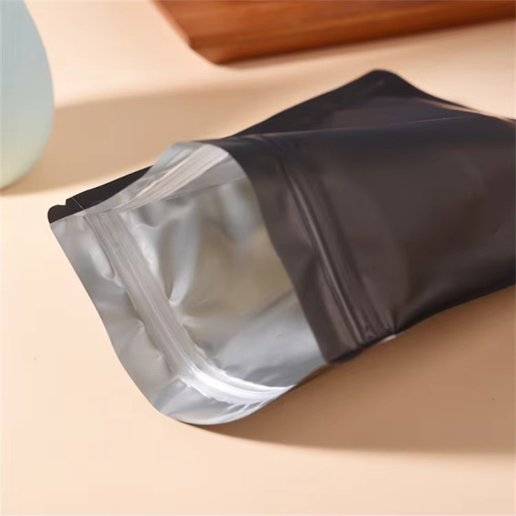 100 Stück leotrusting Aluminiumfolie-Verpackungsbeutel mit Druckverschluss in Mattschwarz zur Aufbewahrung von Kaffee, Tee oder Lebensmitteln - Bild 2