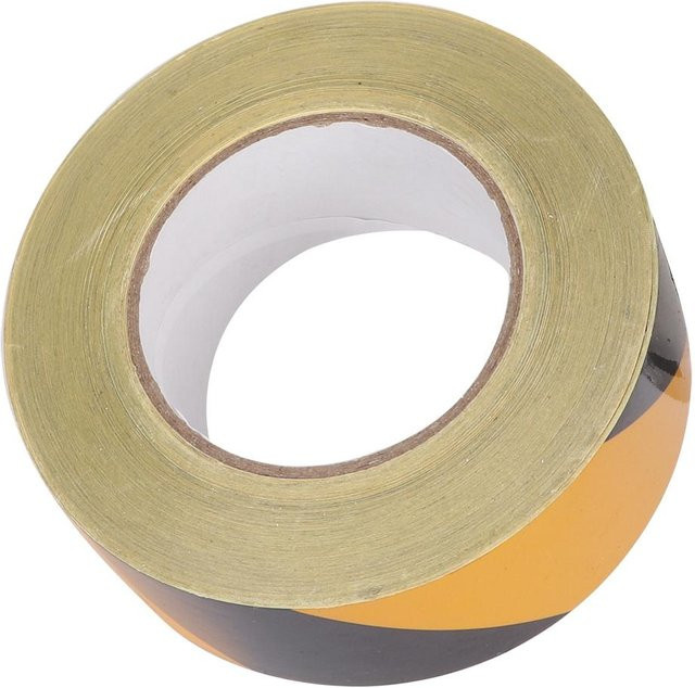 Selbstklebendes Sicherheits-Reflexband in Schwarz-Gelb zur Warnung, Breite: 50 mm, Länge: 46 m - Bild 1