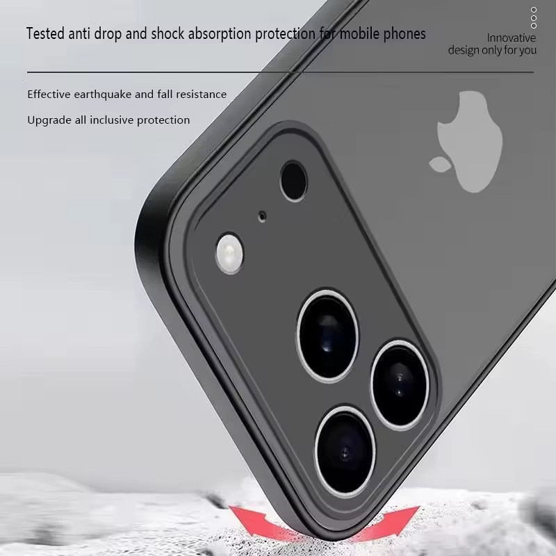 AEAJ Stoßfeste Silikon Handyhülle mit mattem Finish für iPhone 11 bis iPhone 16 Pro Max in Schwarz und Rot - Bild 3