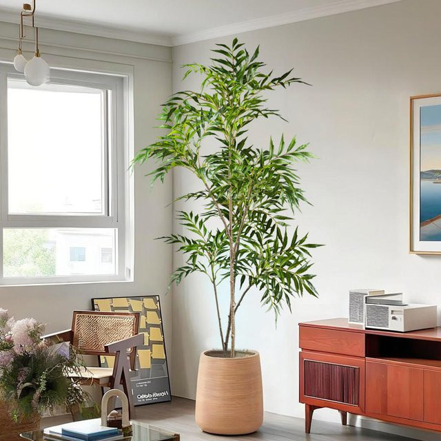 Künstliche Nandina-Pflanze von Kmitang in Grün aus Kunststoff, Höhe: 78 cm - Bild 1