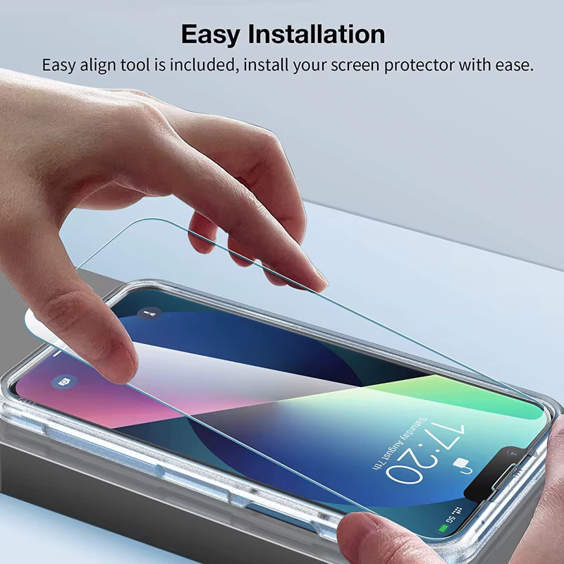 4er-Pack Displayschutz aus gehärtetem Glas für Apple iPhone 11 bis iPhone 17 Pro Max, transparent - Bild 5