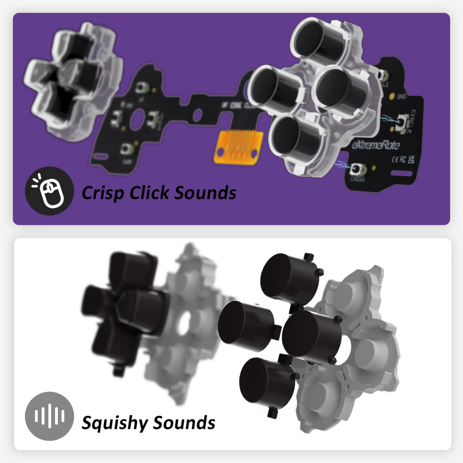 eXtremeRate Face Buttons Clicky Kit für PS5 Edge Controller mit taktilen Action Buttons und D-Pad für ein verbessertes Klick-Gefühl - Bild 4