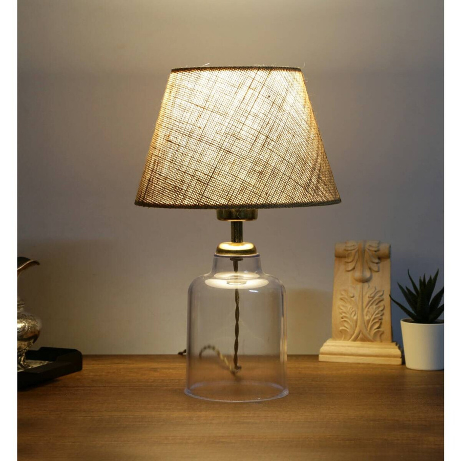 Opviq Tischleuchte AYD-3138 in Creme/Beige im skandinavischen Stil mit E27 Fassung, B/H/T: 22 x 30 x 22 cm - Bild 2
