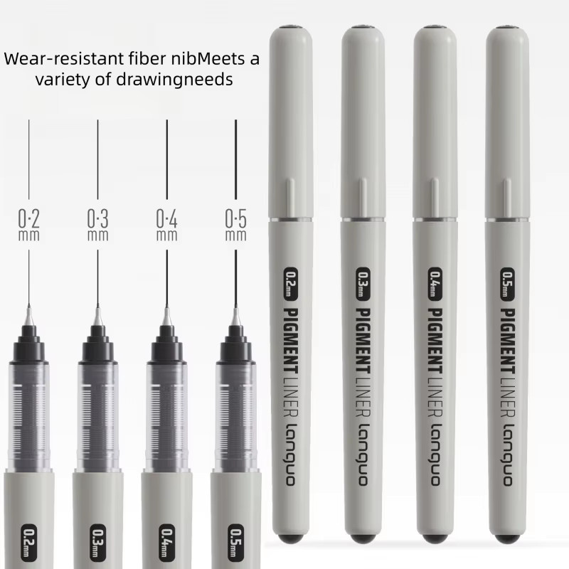 Kolorowys Fineliner-Stifte Set mit 4 Stück, ultrafeine Spitzen in 0,2 mm, 0,3 mm, 0,4 mm und 0,5 mm, wasserfeste Tinte für Journaling und Lernbedarf - Bild 2