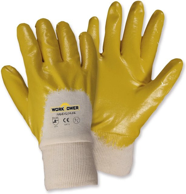Workpower Nitril-Schutzhandschuhe in Beige-Gelb Gr. XL - Bild 1
