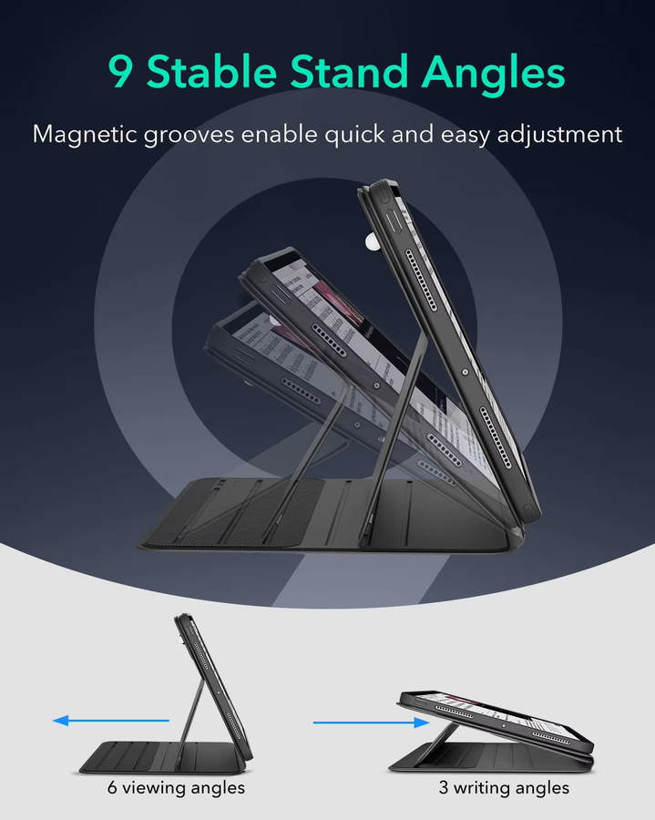 ESR Shift Serie Drehbare Schutzhülle für iPad Pro 13 Zoll (M5/M4) mit abnehmbarer magnetischer Abdeckung in Schwarz oder Grau - Bild 6