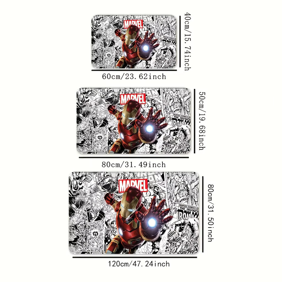 Beast Kingdom Marvel Iron Man Fußmatte mit Comic-Panel-Muster in Rot und Gold, B/T: 60 x 60 cm - Bild 2