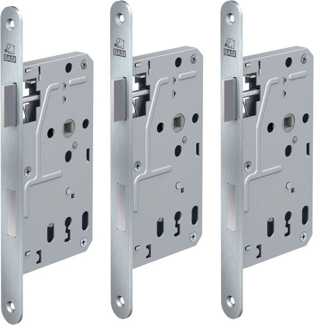 BASI Zimmertürschloss ES 927 BB DIN Rechts Rundstulp Edelstahl Silber 3er Set - Bild 1