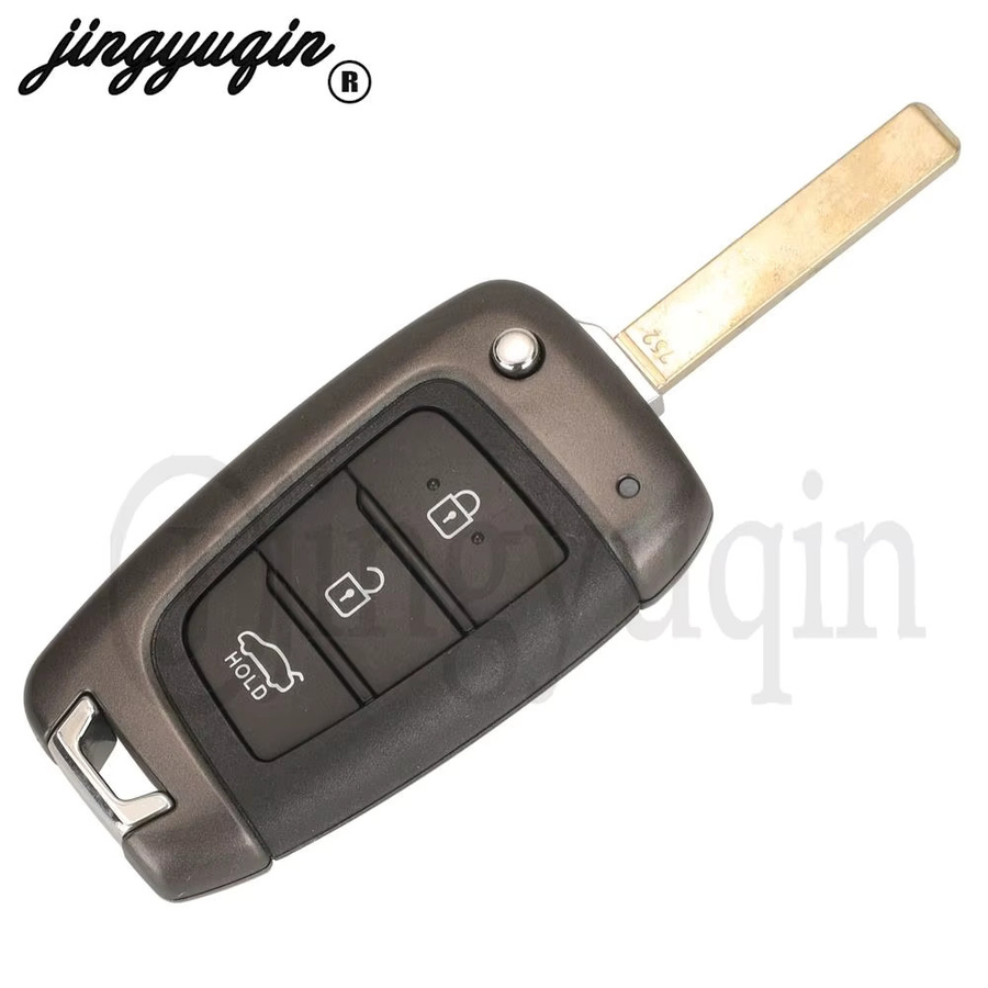 Jingyuqin Klappbares Fernbedienungs-Autoschlüsselgehäuse für Hyundai Accent Elantra Kona Santa Fe Tucson Veloster inklusive Schlüsselanhänger - Bild 2