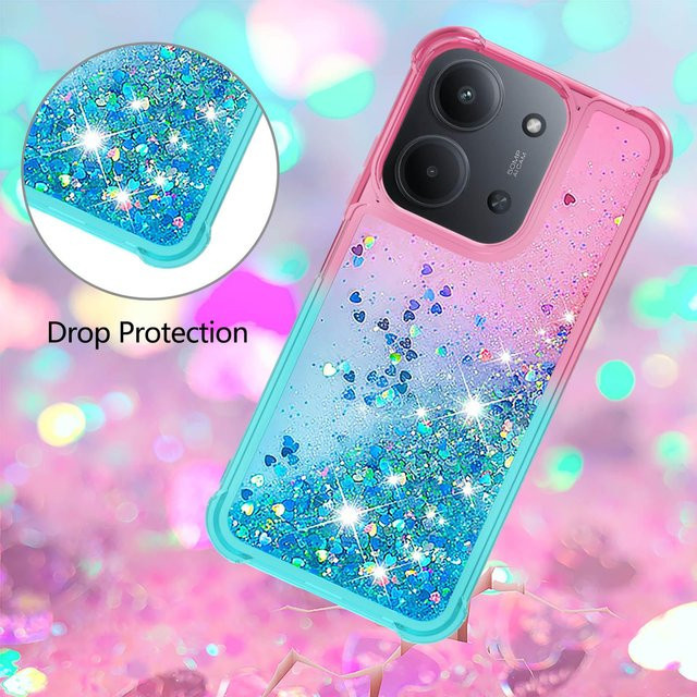 Glitzer Pailletten Handyhülle für Xiaomi Redmi 15, Redmi 15C 4G/5G und Poco C85 in Multicolour mit dynamischem Farbverlauf und stoßfestem Schutz - Bild 1