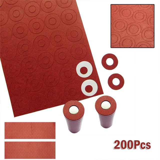 200 Stück Li-Ion Batterie Isolierung Dichtung aus Gerstenpapier für 18650 Akku Zellen in Rot - Bild 1