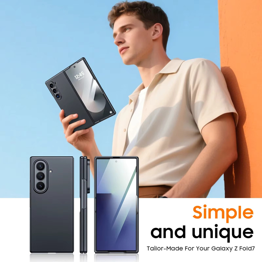 Samsung Schutzhülle für Galaxy Z Fold 7 mit PC-Festabdeckung und HD-Schutz, Schwarz - Bild 2