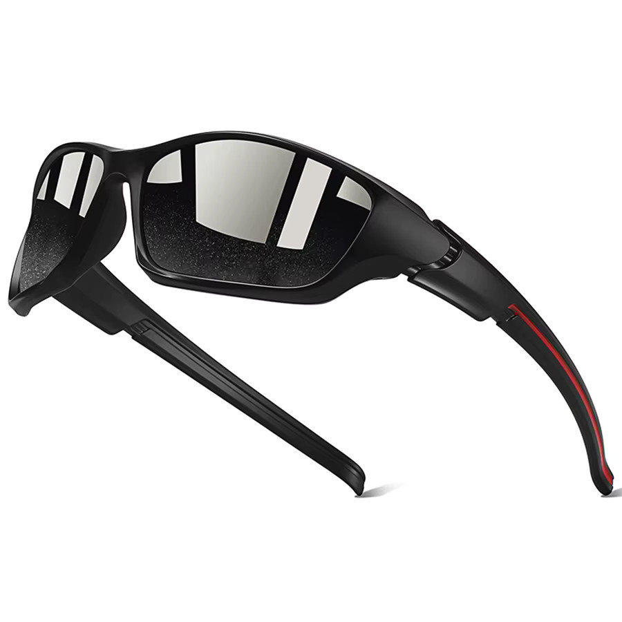 WSZ Sportsonnenbrille, Vollrand, Kunststoff, Unisex, black - Bild 2