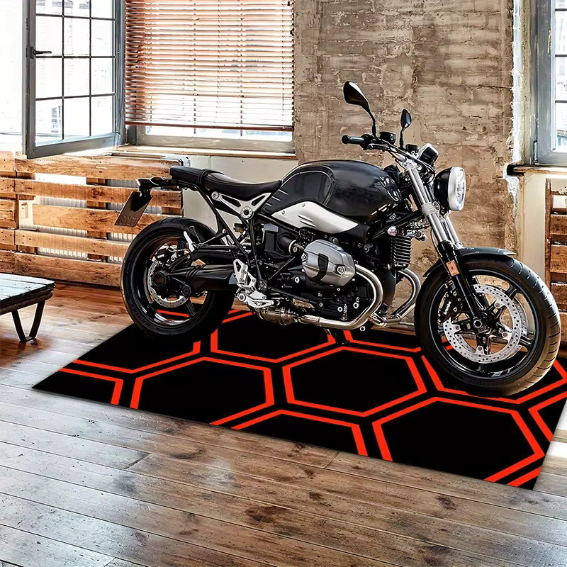 VIKAMA Racing Garagenbodenabdeckung als Displaymatte für Motorräder und Fahrräder, Mehrfarbig - Bild 3