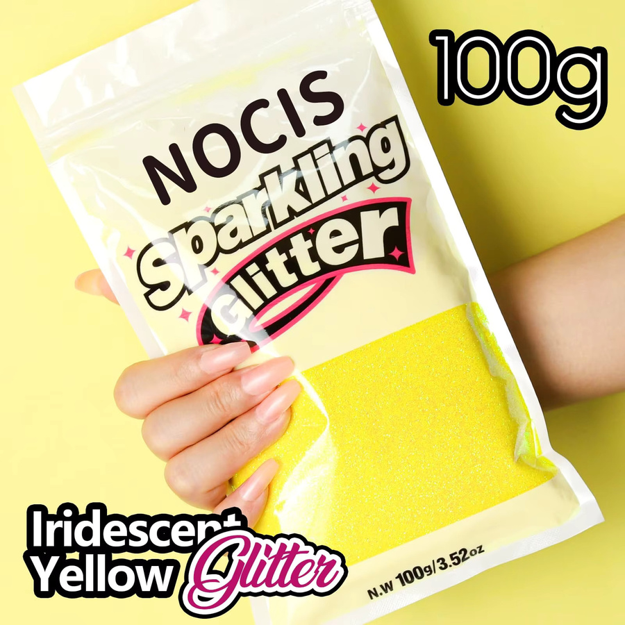 NOCIS Schillernder gelber feiner Glitzer, 100g - Bild 2