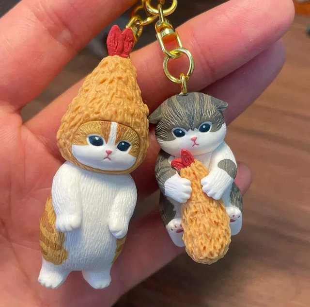 Mufosand Frittierte Garnelen Hai Katze Schlüsselanhänger Blindbox, Einzelfigur, Kunststoff, Bunt / Mehrfarbig - Bild 1