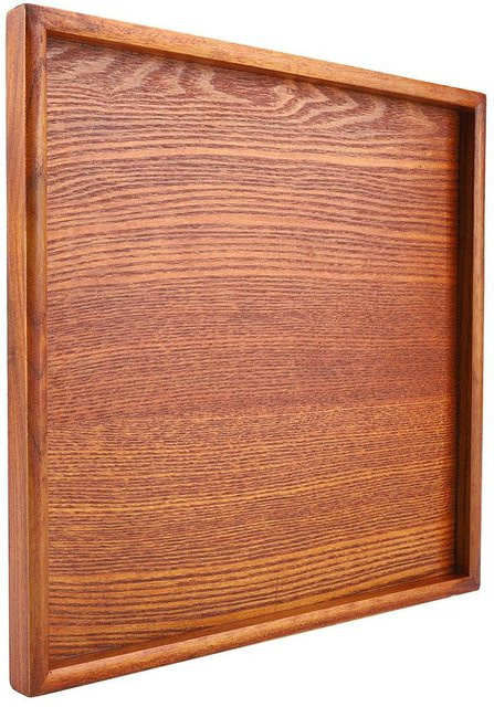 mfySpace Quadratische Servierplatte aus Massivholz in Braun, B/T: 30 x 30 cm - Bild 1