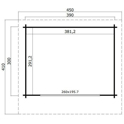 Lasita Maja Gartenhaus Sussex Flachdach Lichtgrau B/H/T: 450 x 239,4 x 410 cm - Bild 3