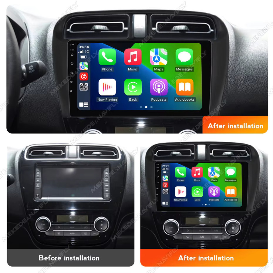 Navifly 2Din Android Auto Multimedia Radio Stereo für Mitsubishi Mirage Attrage 2012-2019 und Space Star 2014, 9 Zoll, Schwarz - Bild 2