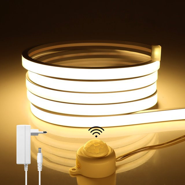 CHNAITEKE COB-Neon-LED-Streifen mit PIR-Bewegungsmelder, 24 V, wasserdicht, Natural White - Bild 1