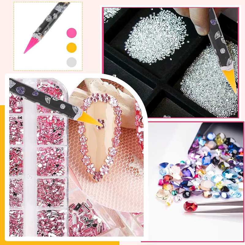 JEARLYU Nagelrhinestone-Applikatoren, 5 Stück, Weiß - Bild 4