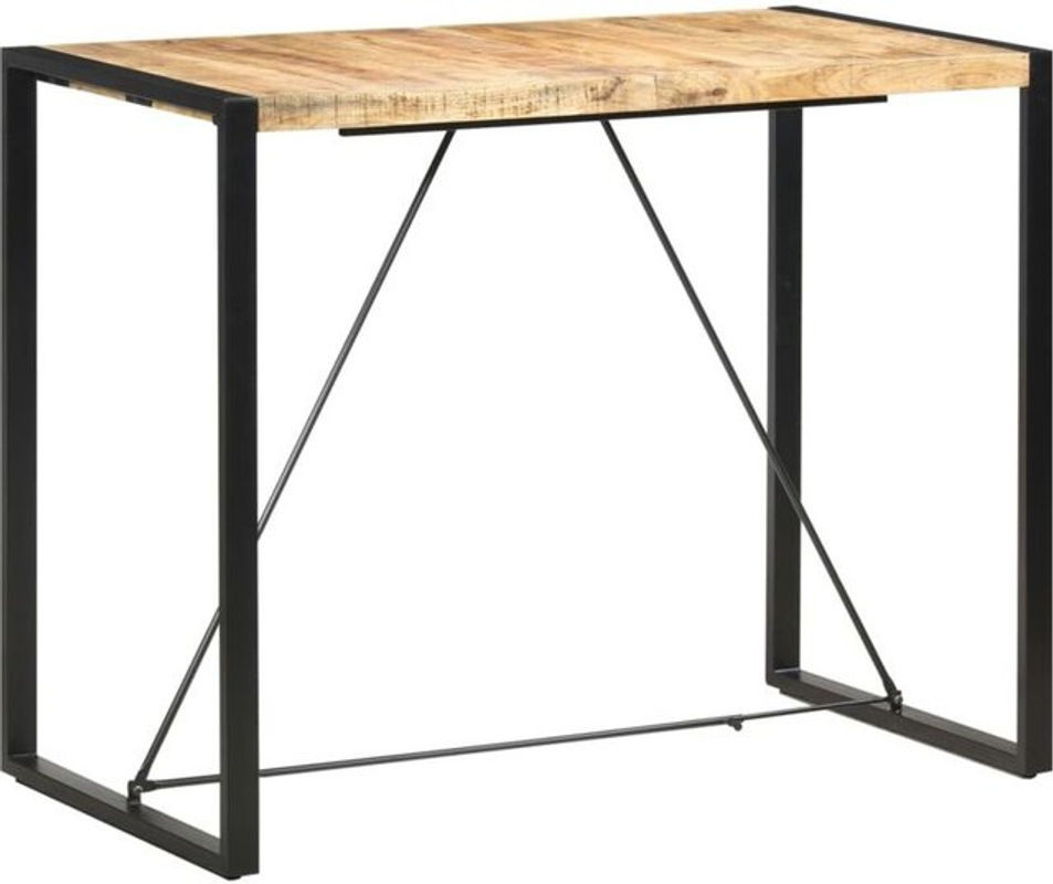 vidaxl Bartisch aus Massivholz Mango und Stahl in Braun im Industrial Retro Design, H x B x T: 110 x 140 x 70 cm - Bild 1