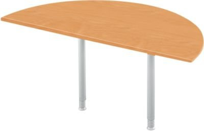SSI Schäfer Ansatztisch Halbkreis in Buche und Weißalu, Durchmesser: 160 cm - Bild 1