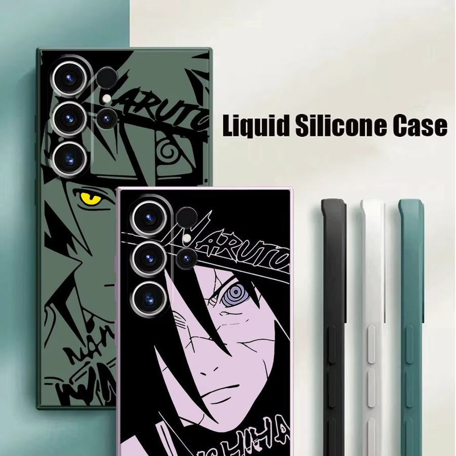 Quadratische Flüssigkeits-Schutzhülle für Samsung Galaxy S23 S22 S21 S20 S10 S9 Note 20 Ultra 10 Plus 5G im Naruto Design - Bild 2