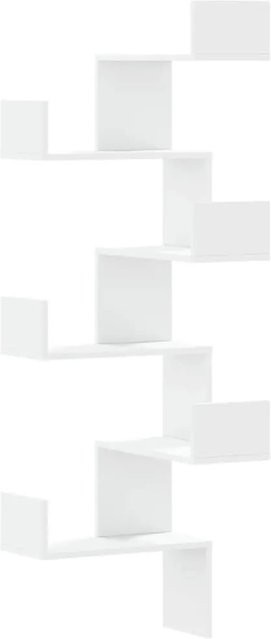 vidaXL Wand-Eckregal in Weiß aus Holzwerkstoff, B/T/H: 45 x 45 x 147 cm - Bild 1