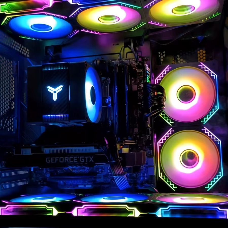 TEUCER Prisma ARGB-PWM-PC-Lüfter mit Infinity-Spiegel-Lichteffekt in Weiß, 12 cm - Bild 2