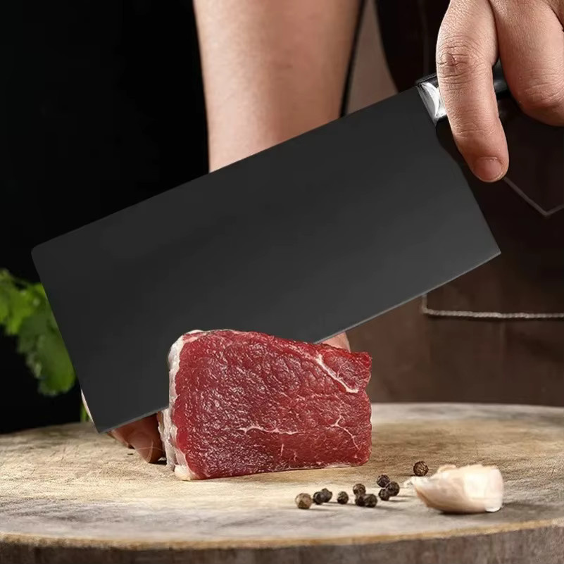 GuanQi Chefmesser aus handgeschmiedeter Klinge mit schwarzem Kunststoffgriff, 20,32 cm - Bild 3