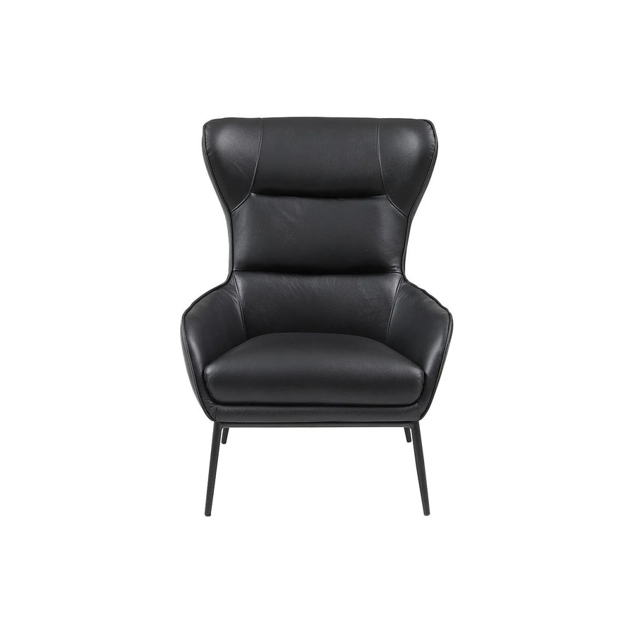 Vente-unique Sessel Dinnia mit gerader Rückenlehne aus schwarzem Büffelleder B/T/H: 69 x 69 x 69 cm - Bild 2