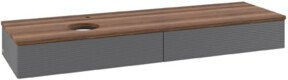 V&B Waschtischunterschrank Antao mit Frontstruktur, Anthrazit lackiert, Wandmontage, Breite: 160 cm, Tiefe: 50 cm - Bild 1