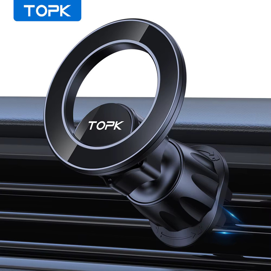 TOPK Magnetische Auto-Handyhalterung in Schwarz mit 20 Magneten und 360 Grad Drehung für die Lüftung, kompatibel mit iPhone 15 14 13 12 Pro Max - Bild 7