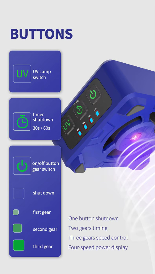 MECHANIC CUV-3 UV-Härtungslampe mit Lüfter zur Wärmeableitung für die Reparatur von Handy- und Tablet-Motherboards in Blau - Bild 4