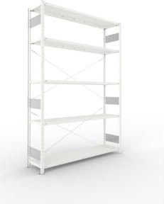 Meta Steckregal Grundregal S3 CLIP 200 GR mit 5 Böden in Lichtgrau, B/T/H: 250 x 170 x 40 cm - Bild 1