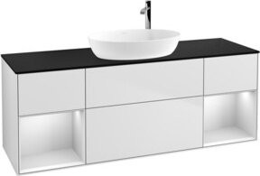 V&B Waschtischunterschrank Finion mit Wandbeleuchtung, Farbe: Weiß lackiert, Breite: 160 cm, Tiefe: 50,1 cm - Bild 1