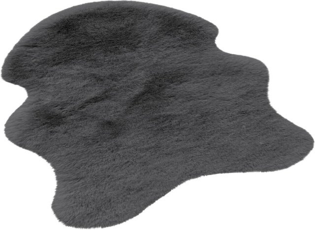 Fellimitat Moya in Stahlgrau aus Kunstkaninchenfell und Kunst-Wildleder, Breite: 40 cm, Länge: 57 cm - Bild 1