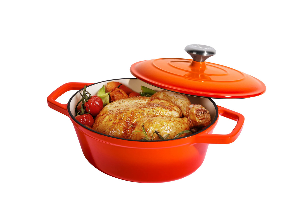SILVERCREST Premium Gusseisenbräter emailliert, Orange, Durchmesser: 24 cm - Bild 2
