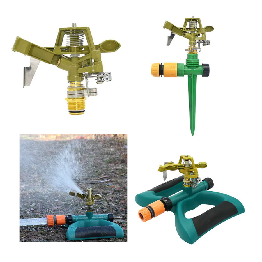 KWZL Metall-Jet-Sprinkler mit Wippdüsen, 360 Grad drehbar und verstellbar, Grün - Bild 2