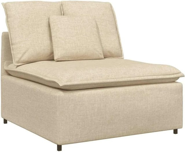 vidaXL Modulares Sofa Mittelmodul mit Kissen in Creme, Breite: 100 cm - Bild 1
