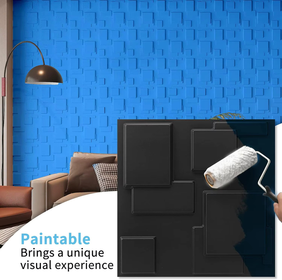 30er-Pack dekorative 3D-Wandpaneele aus PVC für Schlafzimmer und Gaming-Raum, B/H: 30 x 30 cm - Bild 3