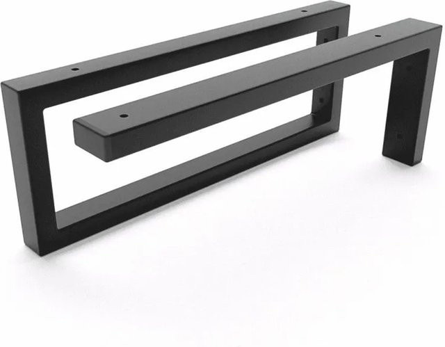 HEVVA Waschtischhalterung RHEIN-MAIN 2er Set Schwarz matt, Höhe: 15 cm, Tiefe: 45 cm - Bild 1
