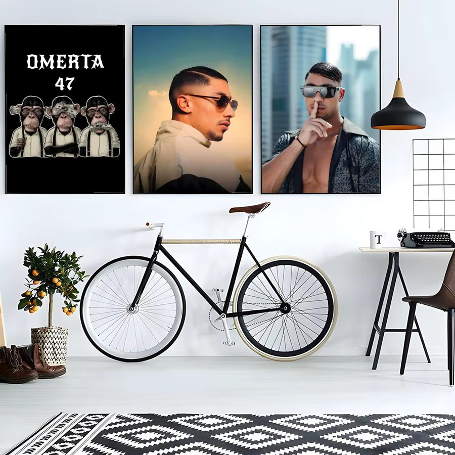 Omerta Maes 47 Logo Klebeposter in Schwarz-Weiß als Wanddekoration aus Papier, B: 20 cm, H: 15 cm - Bild 2