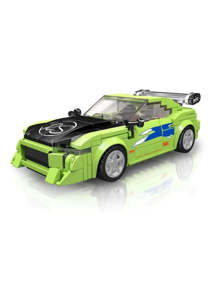 Mould King 27033 Rennwagen-Modell Bausteine-Set in Grün mit Acryl-Display Gehäuse als STEM-Lernspielzeug - Bild 4