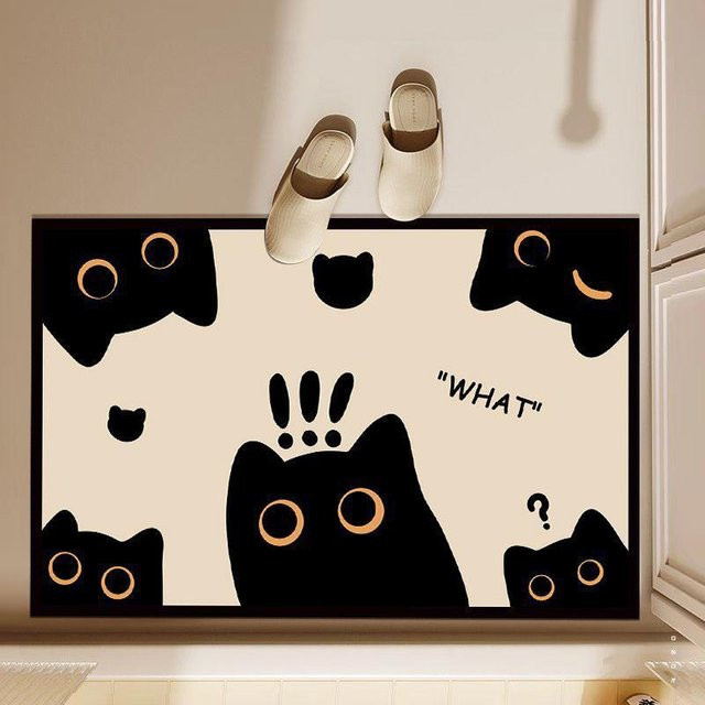 Rutschfeste Kieselgur Saugmatte von Yiran Furniture mit niedlichem Tier-Design, B/H: 80 x 50 cm, Schwarz/Mehrfarbig - Bild 1