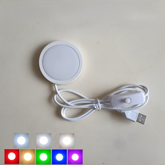 ANADnight USB 5V LED Strahler 3W in Weiß, ultradünne Schrank-Minilampe mit Schalter-Display und selbstklebendem 3M-Aufkleber für Möbel und Innenbereich - Bild 1